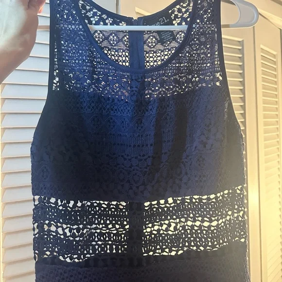 Rue21 Dark Blue Crochet Mini Dress - Picture 4 of 8